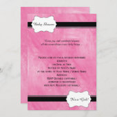 Roze Waterverf Baby shower Uitnodiging (Voorkant / Achterkant)