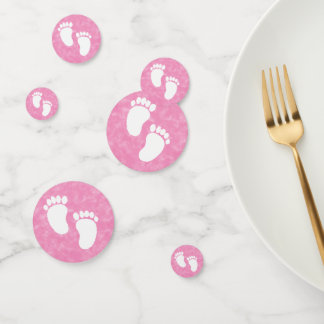Roze Waterverf Baby shower voetafdruk Confetti