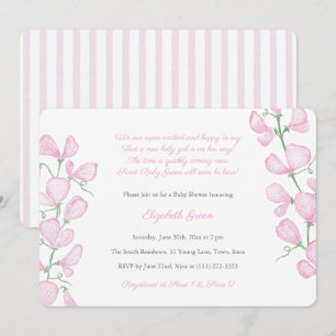 roze Waterverf - Baby shower voor meisjes Kaart