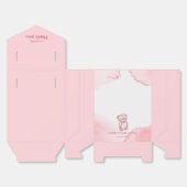 Roze waterverf beer gunstbox bedankdoosjes (Ongevouwen)
