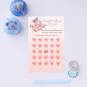 Roze Waterverf Bird Cherry Blossoms Bruids Bingo Flyer (Enkel)