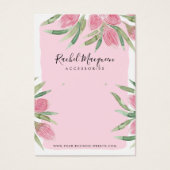 Roze Waterverf bloeit Floral Earring Display Visitekaartje (Voorkant)