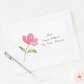 Roze Waterverf Bloem 3 Etiketten (Envelop)
