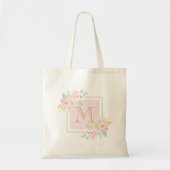 Roze waterverf bloem bruidsmeisje tote bag (Voorkant)