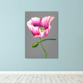 Roze waterverf bloem  kunst canvas afdruk (Insitu (Houten vloer))