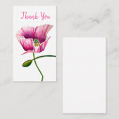 Roze waterverf bloem notitiekaartje (Voorkant / Achterkant)