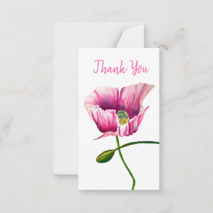 Roze waterverf bloem notitiekaartje
