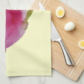 Roze waterverf bloem theedoek (Quarter Fold)