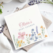 Roze Waterverf Bloemen Baby Shower