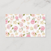 Roze Waterverf bloemen Blanco verticale Kaart Visitekaartje (Achterkant)