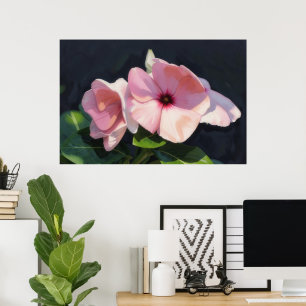 Roze Waterverf Bloemen Bloemstuk Kunstprint Poster