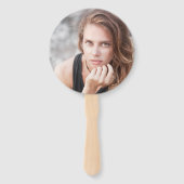 Roze Waterverf Bloemen Fotoklasse van Afstuderen Handwaaier (Achterkant)