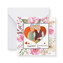 Roze Waterverf Bloemen Grootouders Dag