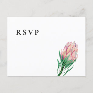 Roze Waterverf Bloemen Huwelijk RSVP Maaltijdopt Uitnodiging Briefkaart