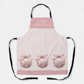 Roze Waterverf Bloemen Kerst Ornament Schort (Voorkant)