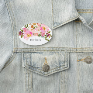 roze waterverf bloemen Klassiek Naamplaatje