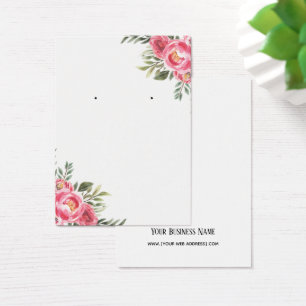 Roze Waterverf bloemen Verdien DisplayCard Visitekaartje