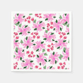 Roze Waterverf Bloementuin Servetten (Voorkant)