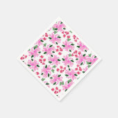 Roze Waterverf Bloementuin Servetten (Hoek)