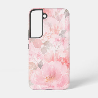 Roze Waterverf Bloemmotief Samsung Galaxy Hoesje