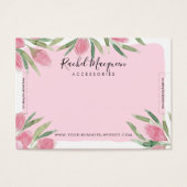 Roze Waterverf Bloomend Floral Bracelet Display Visitekaartje (Voorkant)