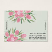 Roze Waterverf Bloomend Floral Bracelet Display Visitekaartje (Achterkant)
