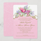 Roze Waterverf boeket bruiloft Kaart (Voorkant / Achterkant)