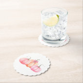 Roze Waterverf boog pompoenen voor Herfst Kartonnen Onderzetters (Insitu)