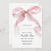 Roze Waterverf Boog Verjaardagsuitnodiging Bedankkaart (Voorkant / Achterkant)