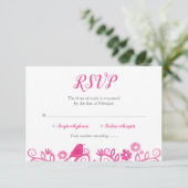 Roze Waterverf Boom van Life RSVP Kaartje (Staand voorkant)