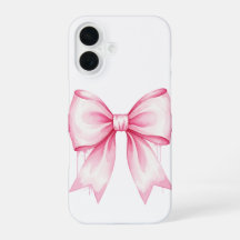 Roze Waterverf Bow iPhone 16 Hoesje