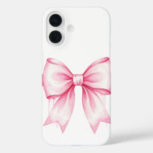 Roze Waterverf Bow iPhone 16 Hoesje