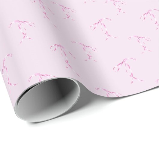 Roze Waterverf Bow Pattern Wrapping Paper Roll Cadeaupapier (Rol Hoek)