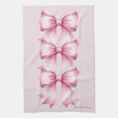 Roze Waterverf Bow Print Keuken Handdoek (Verticaal)