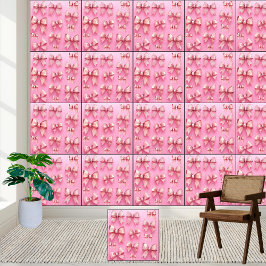 Roze Waterverf Bows Pattern Behang