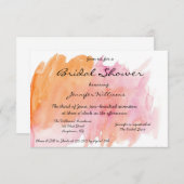Roze Waterverf Bridal Shower Invitations Kaart (Voorkant / Achterkant)