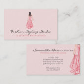 Roze Waterverf Bride Dress Wedding Planner Visitekaartje (Voorkant / Achterkant)