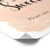 Roze Waterverf Bruiloft Dessert Tafel Bord Poster (Hoek)