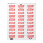 Roze Waterverf Brush Stroke Modern Script Etiket (Full Sheet)
