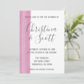 Roze Waterverf Brushstroke bruiloft uitnodiging (Staand voorkant)