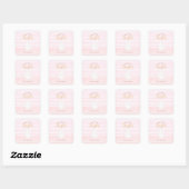 Roze Waterverf Bunny Happy Easter Gift Sticker (Vel)