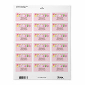  Roze Waterverf Camping Collage Adres Etiket (Full Sheet)