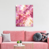 Roze waterverf canvas afdruk (Insitu (Woonkamer))