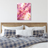 Roze waterverf canvas afdruk (Insitu (Slaapkamer))