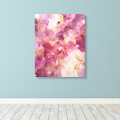 Roze waterverf canvas afdruk (Insitu (Houten vloer))
