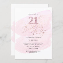 Roze Waterverf Champagne Bubbles 21st ELKE LEEFTIJ