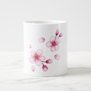Roze Waterverf Cherry Blossom Pattern Extra Grote Beker