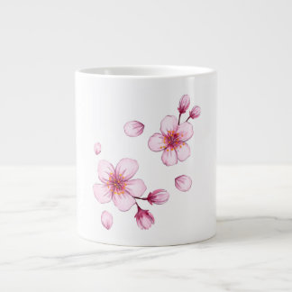 Roze Waterverf Cherry Blossom Pattern Extra Grote Beker