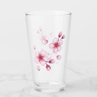 Roze Waterverf Cherry Blossom Pattern Glas