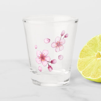 Roze Waterverf Cherry Blossom Pattern Shot Glas